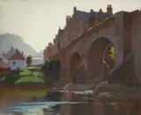 Arthur d'Auvergne Boxall, , RIVER BRIDGE, OIL, 28 X 33CM, oil