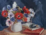 Shirley Keene, , STILL LIFE, FLOWERS, OIL ON CANVAS, 31.5 X 42CM, oil