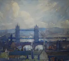 Gwen Barringer, , THE TOWER BRIDGE - LONDON, WATERCOLOUR, 27 X 30CM, watercolor
