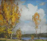 Rose Lowcay, , AUTUMN TREES, OIL ON CANVASBOARD, 19 X 22CM, oil