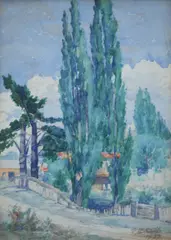 Frederick Ernest Cox, , LANDSCAPE 1922, WATERCOLOUR, 35 X 24CM, watercolor