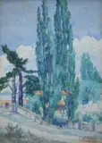 Frederick Ernest Cox, , LANDSCAPE 1922, WATERCOLOUR, 35 X 24CM, watercolor