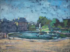 Hayley Lever, , LUXEMBOURG GARDENS, PARIS, OIL ON BOARD, 26 X 34CM, oil