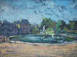 , LUXEMBOURG GARDENS, PARIS, OIL ON BOARD, 26 X 34CM by Hayley Lever, oil, sold Dec 2015