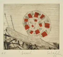Snail by Mark Schaller, etching a/p, sold Nov 2015
