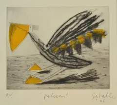 Pelican by Mark Schaller, etching a/p, sold Nov 2015