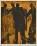 Graham Fransella, Beach Figures, etching 5/35