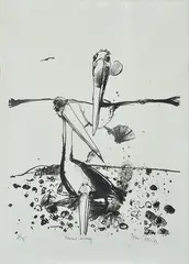 John Olsen, Pelicans Coorong, lithograph 24/25