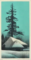 Sakamoto Koichi, Snowbound, c.1970, colour etching 80/100