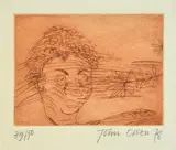 John Olsen, Etching of Brett Whiteley, 1978, etching 39/50