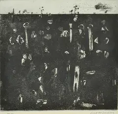 Fred Williams, Landscape with Green Cloud and Owl, 1965-66, etching and aquatint 22/22