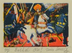 Tim Jones, Battle On!, 1987, screenprint w/p