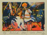 Tim Jones, Battle On!, 1987, screenprint w/p