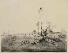 Penleigh Boyd, Saplings, etching and drypoint 27/50