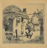 Lionel Lindsay, Pannikan of Flour, etching 49/100