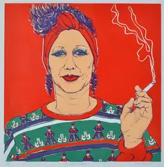 Vicky Taylor, Lyn With Cigarette, screenprint 1/50