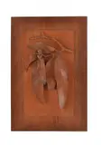 John Kendrick Blogg, A CARVED GUM NUT AND GUM LEAF PANEL, SIGNED AND DATED, 1923