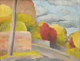 Treania Helen Lindsay Smith, Sydney Street Scene, 1935, oil on canvasboard
