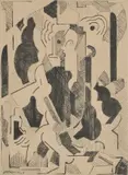 Albert Gleizes, Deux Figures, 1946, drypoint etching
