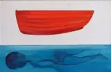 Charles Blackman, Swimmer Under Water, 1966, gouache on paper