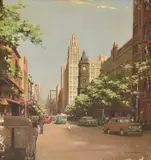 James Northfield, Collins Street, oil on masonite