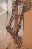 Jessie Traill, The Man with the Ladder (Illustration of Sydney Harbour Bridge), 1929, pastel on paper
