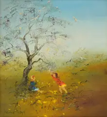 Under The Old Apple Tree by David Boyd, oil on canvas, sold Mar 2016