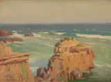 Charles Wheeler, Portsea Back Beach, oil on board