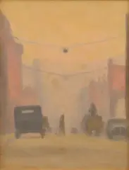 Clarice Beckett, City Street, Melbourne, c.1926-27, oil on board