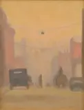 Clarice Beckett, City Street, Melbourne