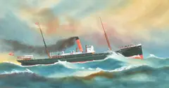 A.V. Gregory, The Monah, Crossing the Bass Strait, 1908, gouache and watercolour on paper
