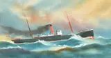 A.V. Gregory, The Monah, Crossing the Bass Strait, 1908, gouache and watercolour on paper