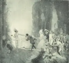 Good Morning by Norman Lindsay, 1921, etching no.49, sold Mar 2016