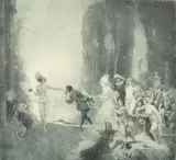 Good Morning by Norman Lindsay, 1921, etching no.49, sold Mar 2016