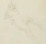 Reclining Nude by Norman Lindsay, pencil on paper, sold Mar 2016