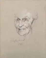 Stephen Ward, Portrait of Nancy Astor, c.1959, charcoal heightened with white on buff paper