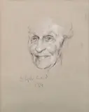 Stephen Ward, Portrait of Nancy Astor, c.1959, charcoal heightened with white on buff paper