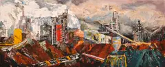 Mandy Martin, Maryvale Pulp Paper Plant II, 1990, oil on canvas