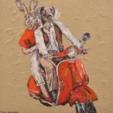 Gillie & Marc Schattner, They Thought There Was Still So Much To See And Do, If Only The Scooter Went Faster Or The Days Went Slower, 2014, acrylic on canvas