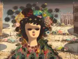 Jean Calogero, Doll in Landscape, oil on canvas