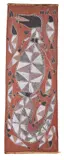 Bobby Nganjmira, Crocodile Dreaming c., 1980, natural earth pigments on bark