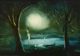 Swagman in the Billabong by Pro Hart, 1977, oil on board, sold Mar 2016