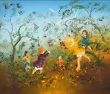 David Boyd, In The Apple Orchard, oil on canvas