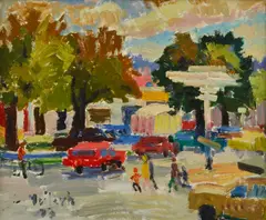 Gisborne by Ludmilla Meilerts, 1973, oil on board, sold Dec 2015