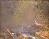 Rubery Bennett, Rippling Melodies, 1983, oil on board