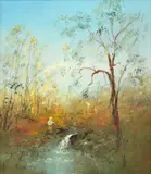 David Boyd, Children Under the Trees, oil on canvas