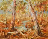 Along the Headwaters of the Condamine, Warwick, QLD by Hugh Sawrey, oil on board, sold Dec 2015