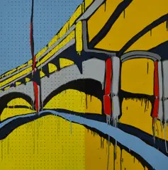 The Underpass by Jasper Knight, 2010, enamel, masonite and perspex on board, sold Dec 2015