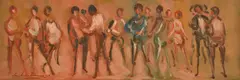 Ian Armstrong, Figures, 1969, oil on panel