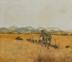 Queensland Landscape by Ray Crooke, oil on board, offered Dec 2015